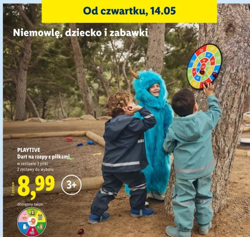 Dart na rzepy z piłkami Playtive w zestawie 3 piłki 2 zestawy do wyboru