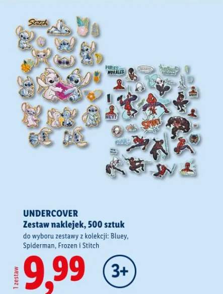 Zestaw naklejek Undercover 500 sztuk kolekcja Frozen