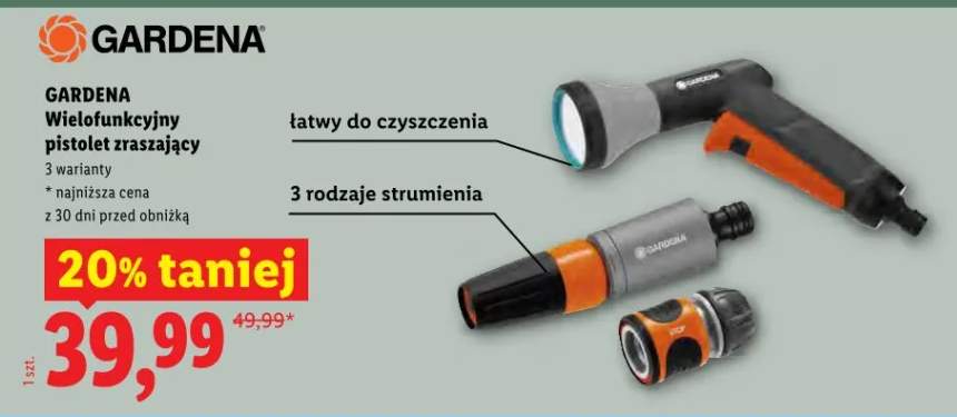 Wielofunkcyjny pistolet zraszający Gardena