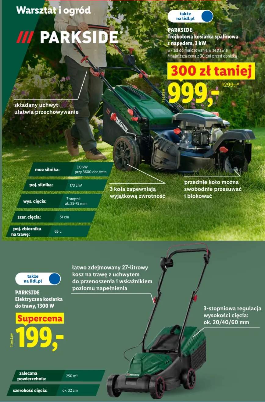 Kosiarka elektryczna do trawy Parkside 1300W