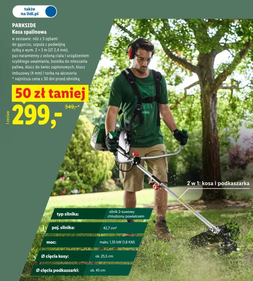 Kosa spalinowa Parkside 2w1