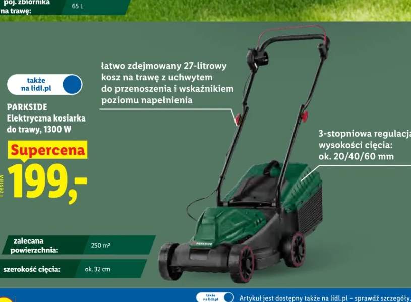 Kosiarka elektryczna do trawy Parkside 1300W