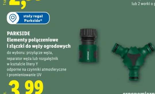 Elementy połączeniowe i złączki do węży ogrodowych Parkside