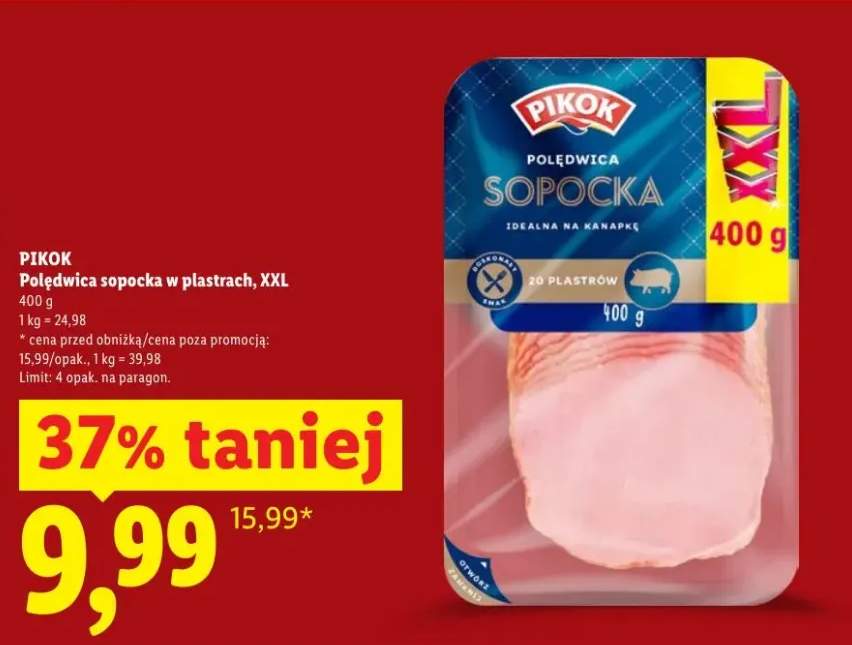 Polędwica sopocka w plastrach XXL Pikok