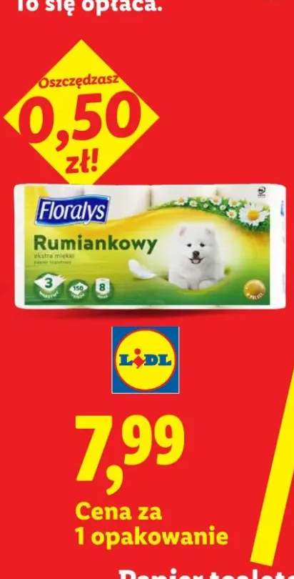 Papier toaletowy rumiankowy 3-warstwowy Floralys