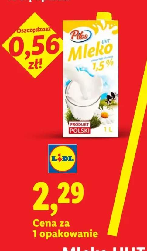 Mleko UHT 1,5% Pilos