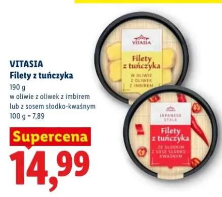 Filety z tuńczyka w oliwie z oliwek z imbirem Vitasia
