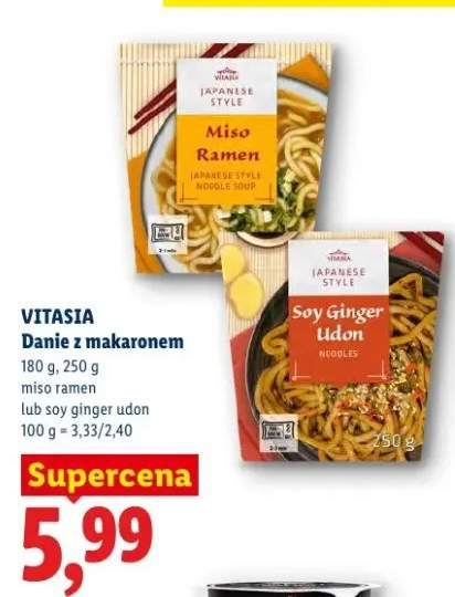 Danie z makaronem soy ginger udon Vitasia Japanese Style