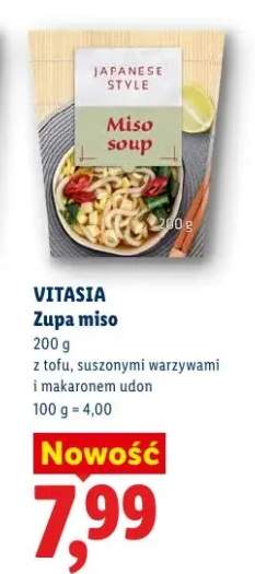 Zupa miso z tofu suszonymi warzywami i makaronem udon Vitasia Japanese Style