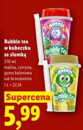 Bubble tea w kubeczku ze słomką malina Dodoni