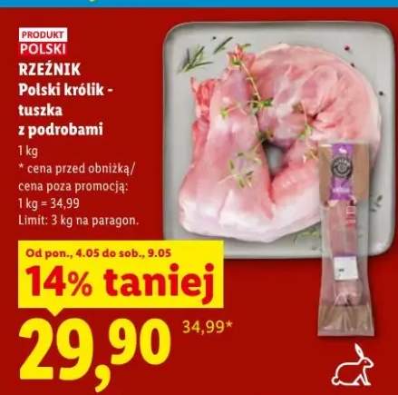 Polski królik tuszka z podrobami Rzeźnik