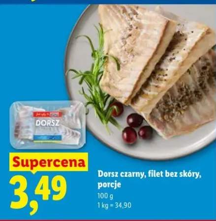 Dorsz czarny filet bez skóry porcje