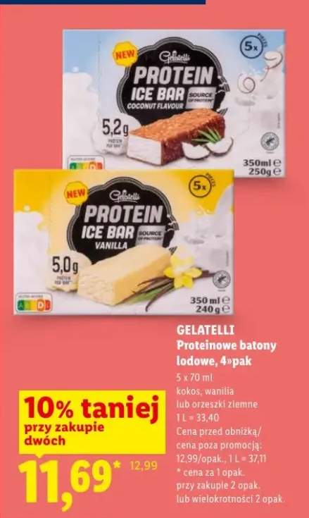 Proteinowe batony lodowe wanilia Gelatelli