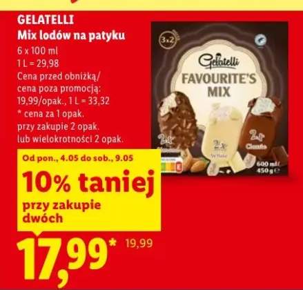 Lody Mix na patyku Gelatelli Favourite's Mix