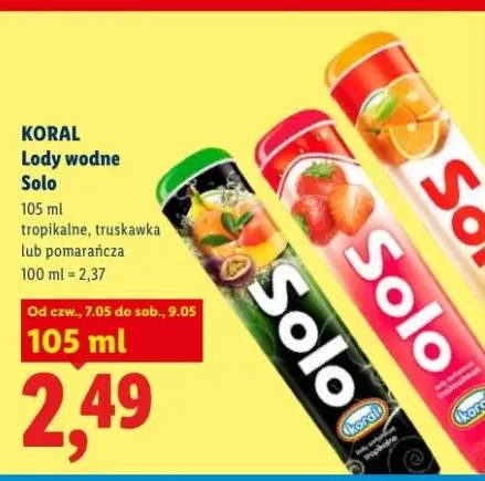Lody wodne Solo Koral truskawka