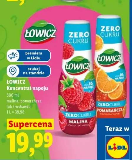 Koncentrat napoju Łowicz pomarańcza zero cukru