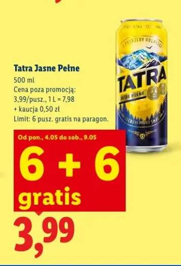 Piwo Tatra Jasne Pełne
