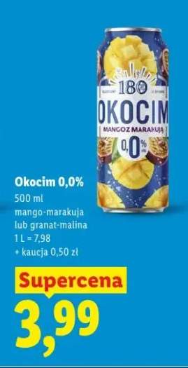 Piwo bezalkoholowe Okocim 0,0% granat-malina
