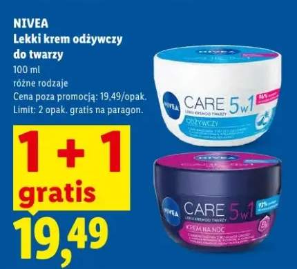 Lekki krem odżywczy do twarzy Nivea Care 5w1
