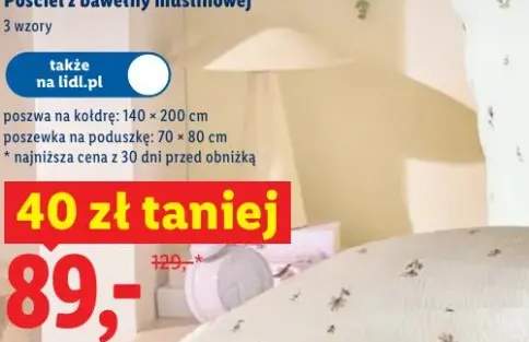 Pościel z bawełny muślinowej Livarno poszwa na kołdrę 140x200cm poszewka na poduszkę 70x80cm
