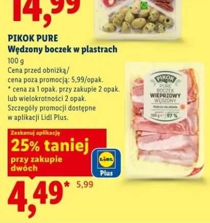 Wędzony boczek w plastrach Pikok Pure
