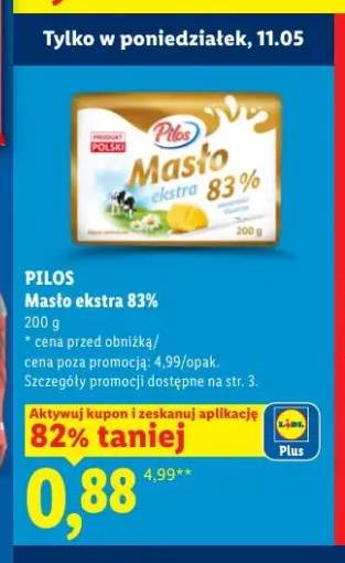 Masło ekstra 83% Pilos