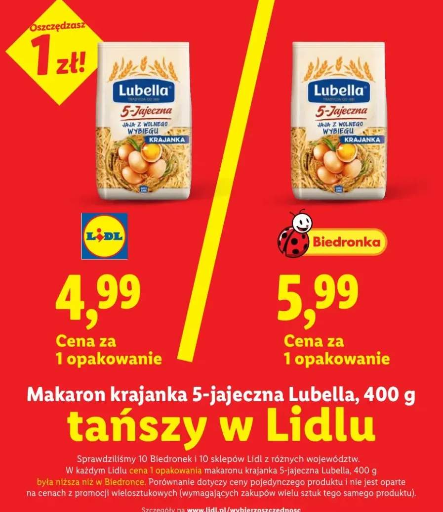 Makaron krajanka 5-jajeczna Lubella