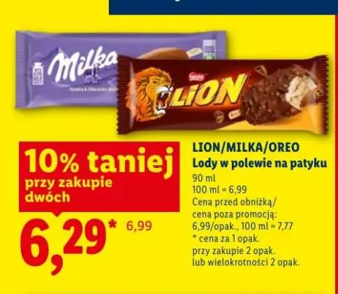 Lody w polewie na patyku MILKA