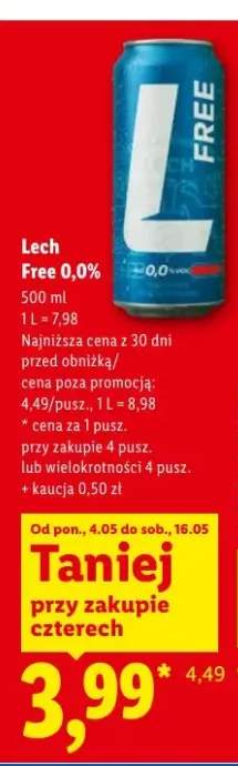 Piwo bezalkoholowe Lech Free 0,0%