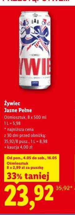 Piwo Żywiec Jasne Pełne 8-pak 500ml