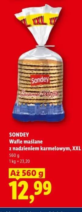 Wafle maślane z nadzieniem karmelowym XXL Sondey