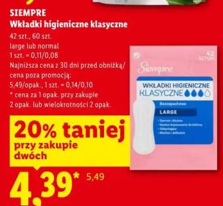 Wkładki higieniczne klasyczne SIEMPRE