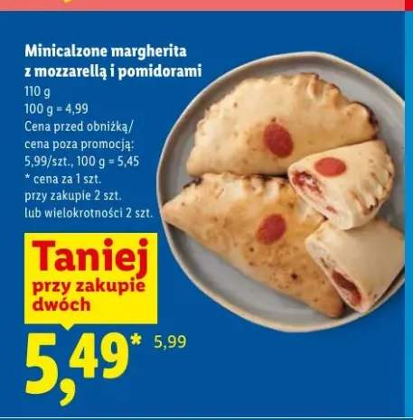 Minicalzone margherita z mozzarellą i pomidorami