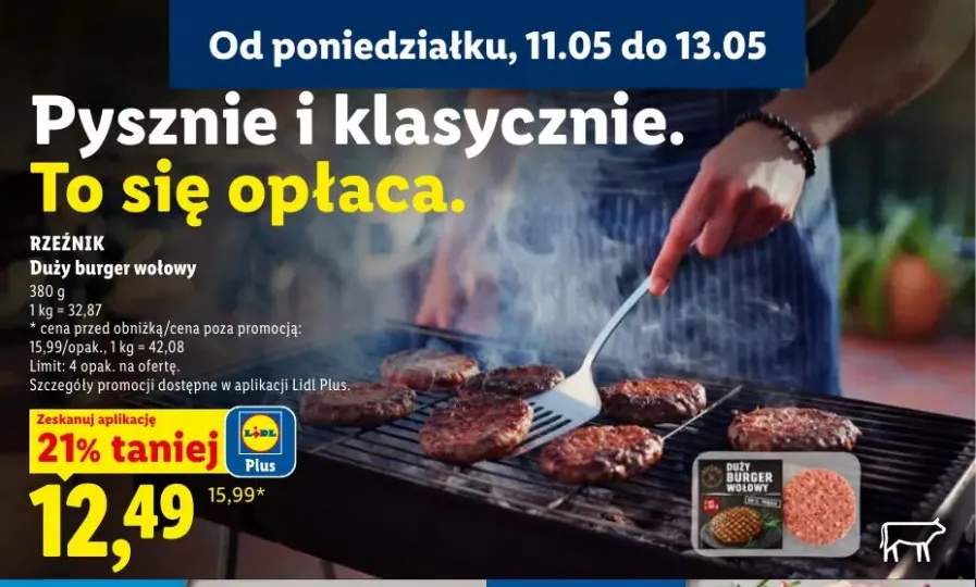 Duży burger wołowy Rzeźnik