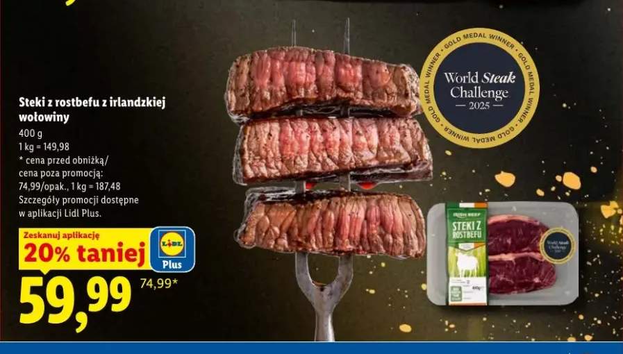 Steki z rostbefu z irlandzkiej wołowiny Irish Beef