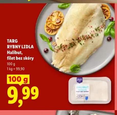 Halibut filet bez skóry Targ Rybny Lidla