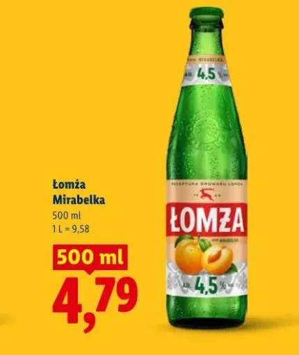Piwo Łomża Mirabelka