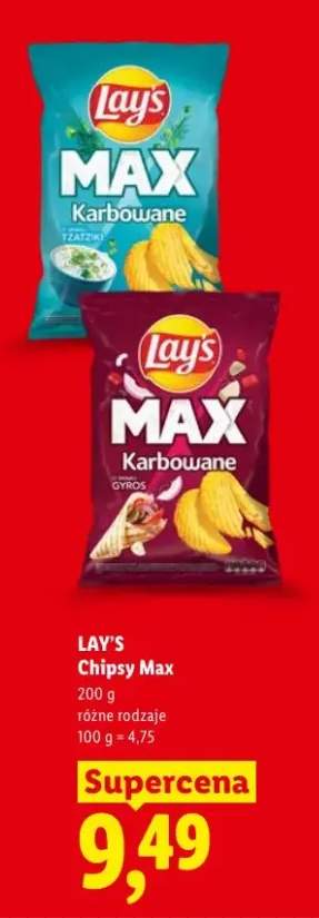 Chipsy Lay's MAX Karbowane Gyros