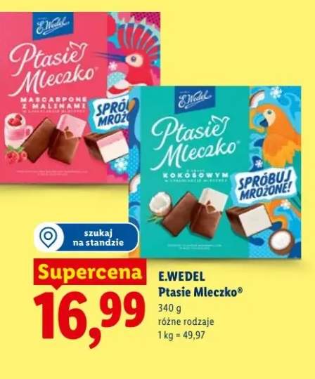 Ptasie Mleczko Mascarpone z malinami E.Wedel