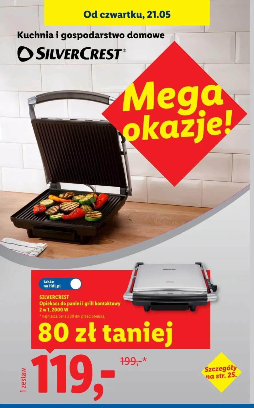 Opiekacz do panini i grill kontaktowy 2 w 1 2000W SILVERCREST