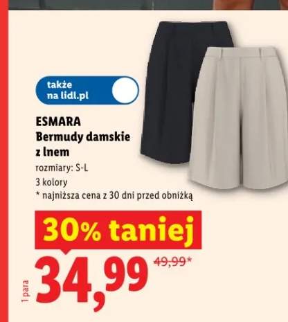 Bermudy damskie z lnem Esmara