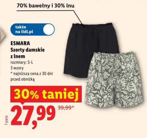 Szorty damskie z lnem ESMARA
