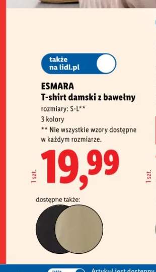 T-shirt damski z bawełny ESMARA rozmiary: S-L
