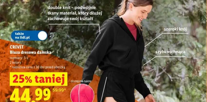 Bluza dresowa damska CRIVIT