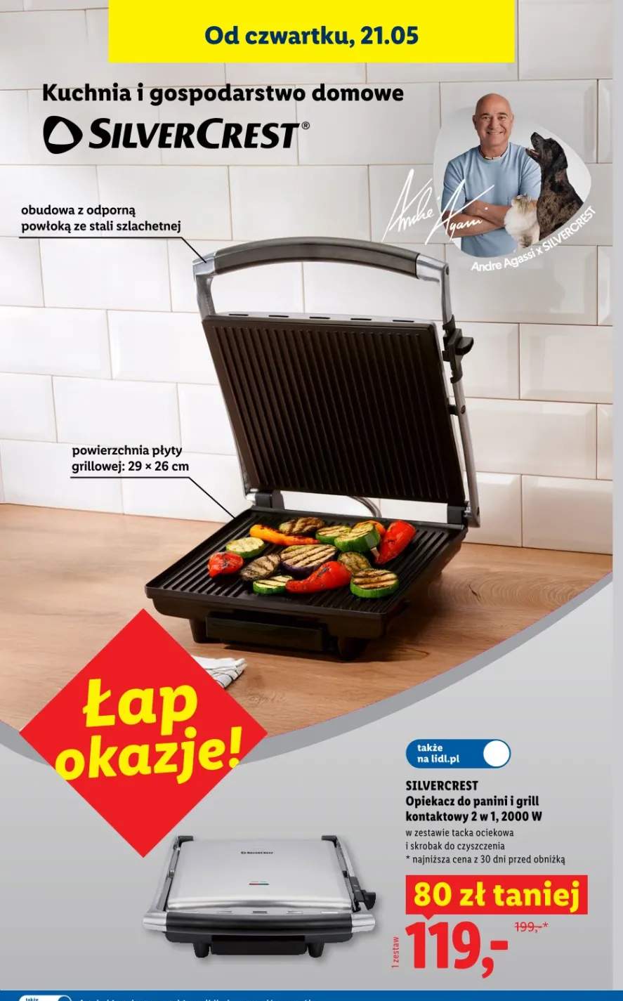 Opiekacz do panini i grill kontaktowy 2 w 1 SILVERCREST 2000W