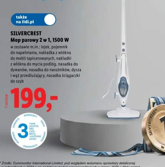 Mop parowy 2 w 1 SILVERCREST 1500W
