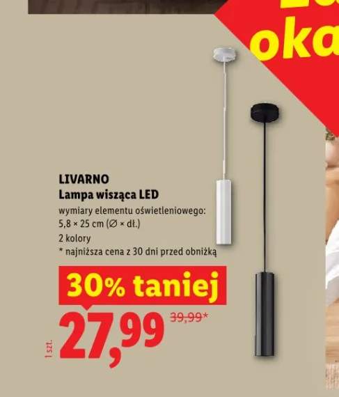 Lampa wisząca LED LIVARNO 5,8x25cm