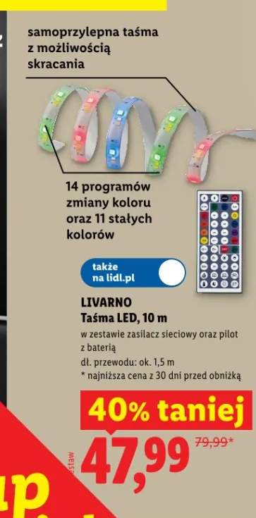 Taśma LED LIVARNO 10m