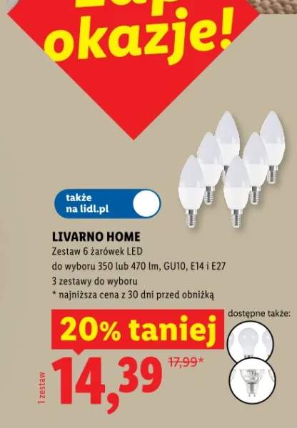 Żarówki LED LIVARNO HOME 6-pak GU10 350/470lm