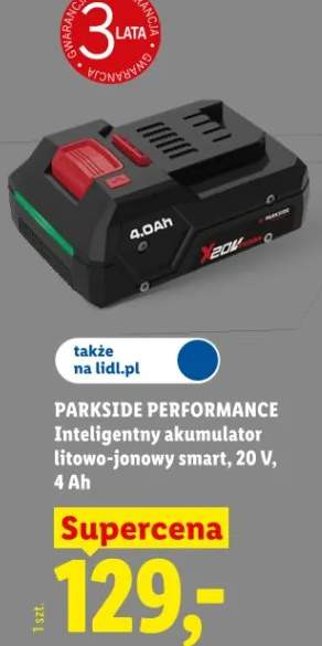 Inteligentny akumulator litowo-jonowy smart PARKSIDE PERFORMANCE 20V 4Ah